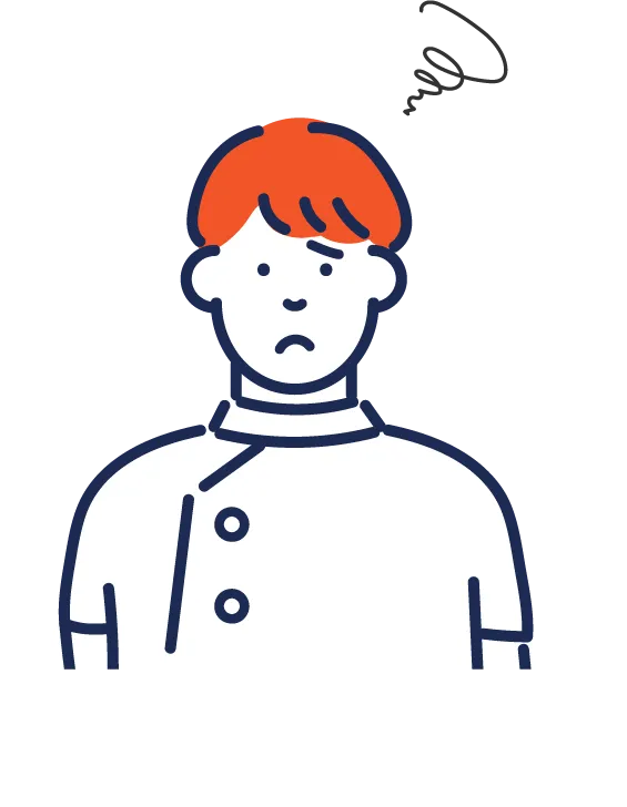 SEOの悩みを抱える医療従事者のイラスト