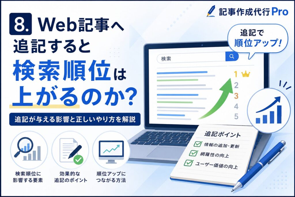 Web記事へ追記すると検索順位は上がるのか