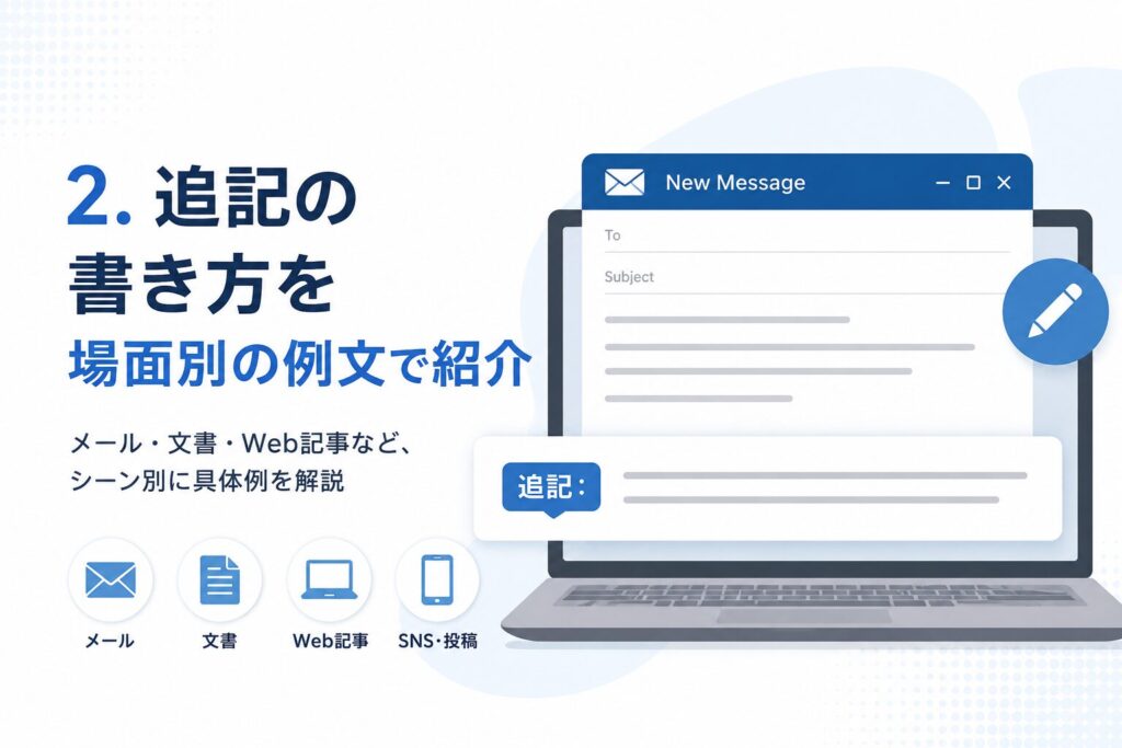 追記の書き方を場面別の例文で紹介