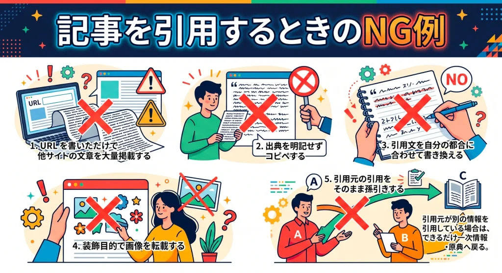 8. 記事を引用するときのNG例