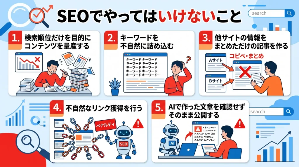 8. SEOでやってはいけないこと