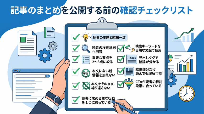 5. 記事のまとめを公開する前の確認チェックリスト