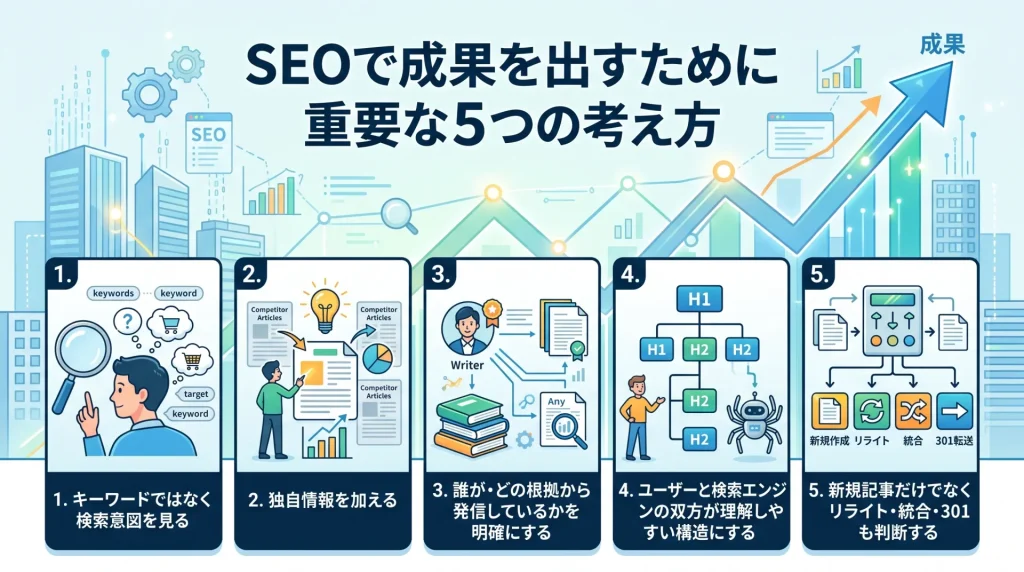 6. SEOで成果を出すために重要な5つの考え方