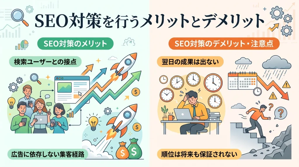 4. SEO対策を行うメリットとデメリット