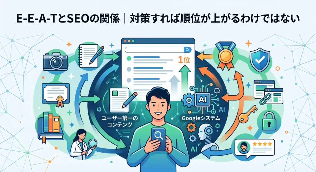 2. E-E-A-TとSEOの関係｜対策すれば順位が上がるわけではない