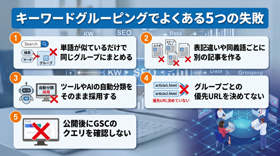 6. キーワードグルーピングでよくある5つの失敗
