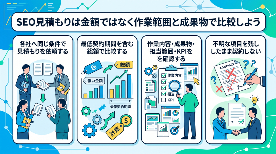 8. SEO見積もりは金額ではなく作業範囲と成果物で比較しよう