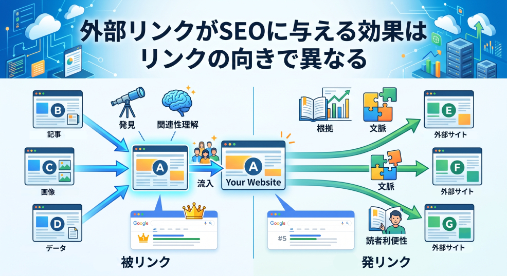 2. 外部リンクがSEOに与える効果はリンクの向きで異なる
