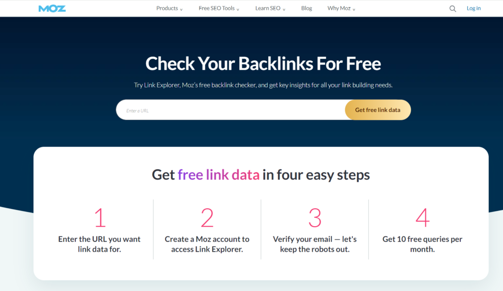 Moz Link Explorer｜Free Backlink Checker