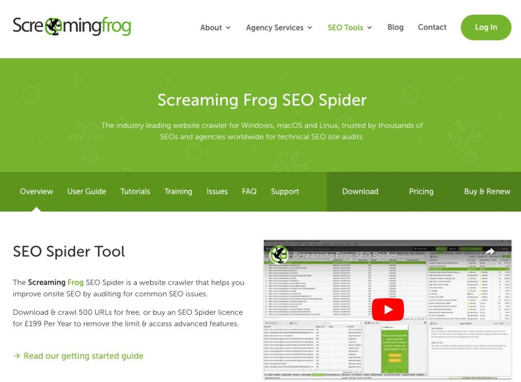 Screaming Frog SEO Spider TOP画像