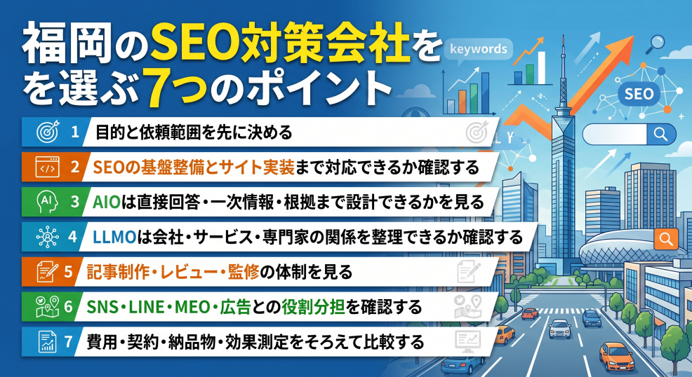 2. 福岡のSEO対策会社を選ぶ7つのポイント