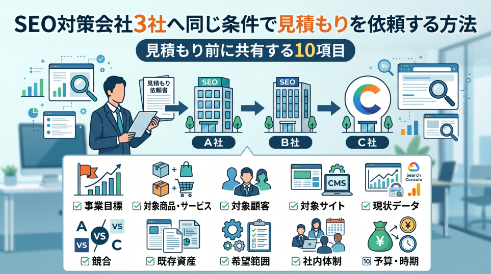 5. SEO対策会社3社へ同じ条件で見積もりを依頼する方法