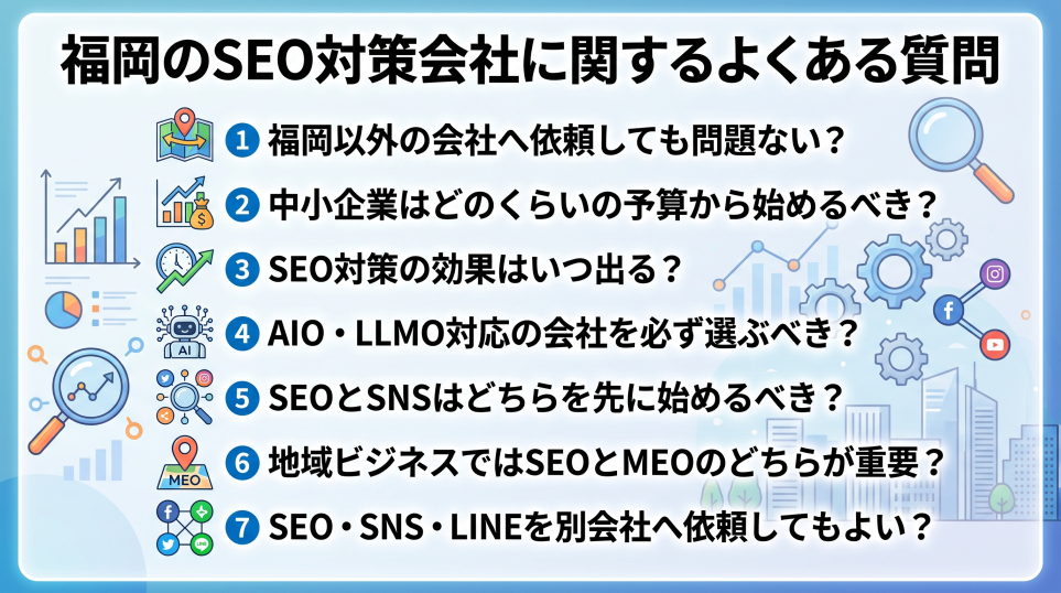 6. 福岡のSEO対策会社に関するよくある質問