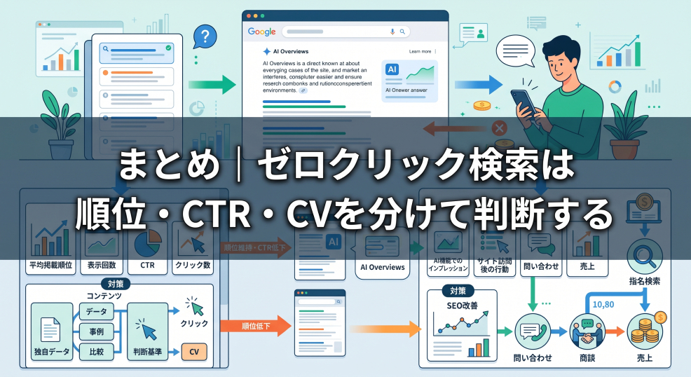 10. まとめ|ゼロクリック検索は順位・CTR・CVを分けて判断する