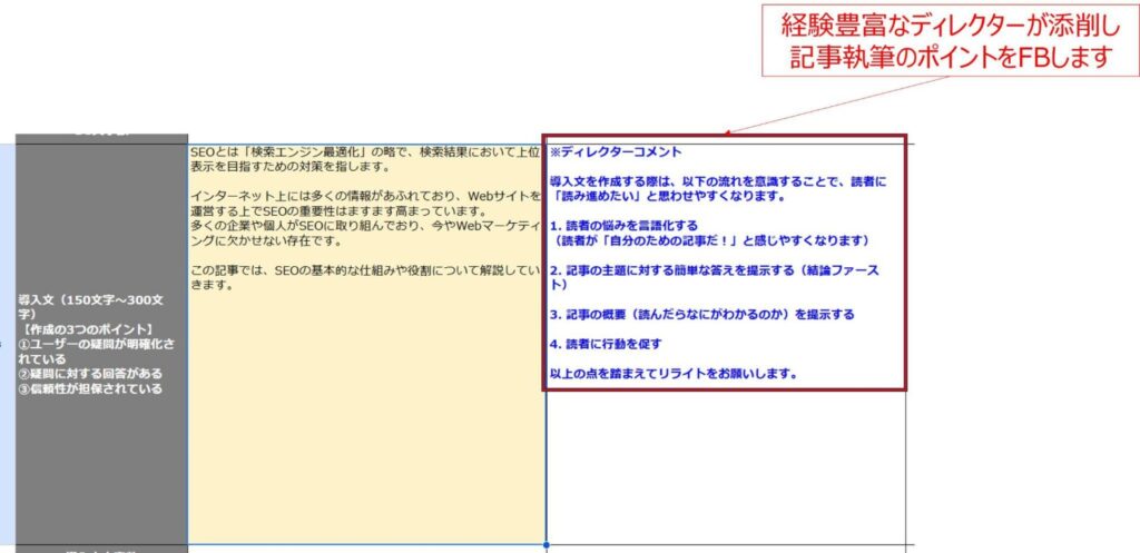 経験豊富なディレクターによる丁寧な添削とフィードバック
