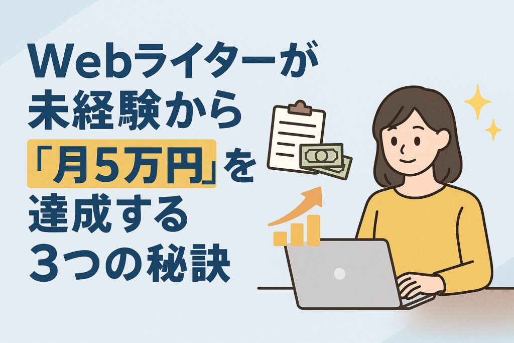 Webライターが未経験から「月5万円」を達成する3つの秘訣