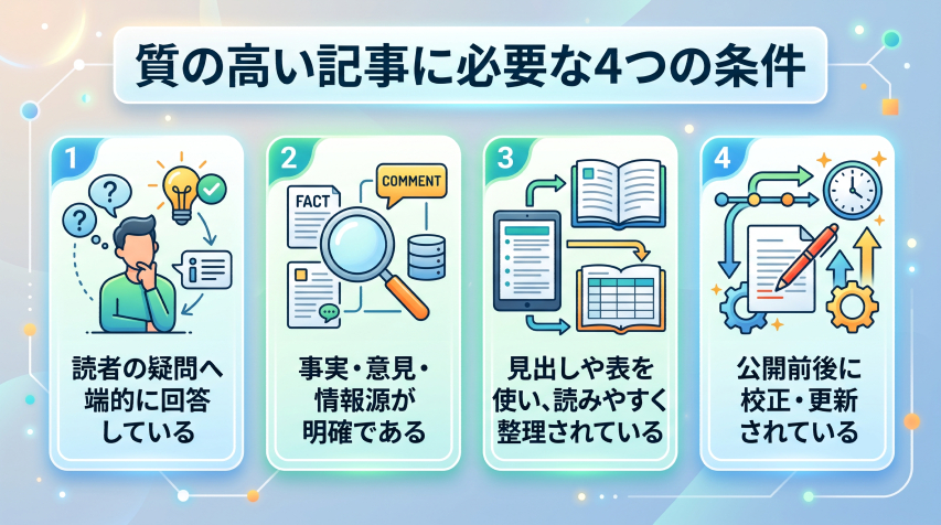 5. 質の高い記事に必要な4つの条件