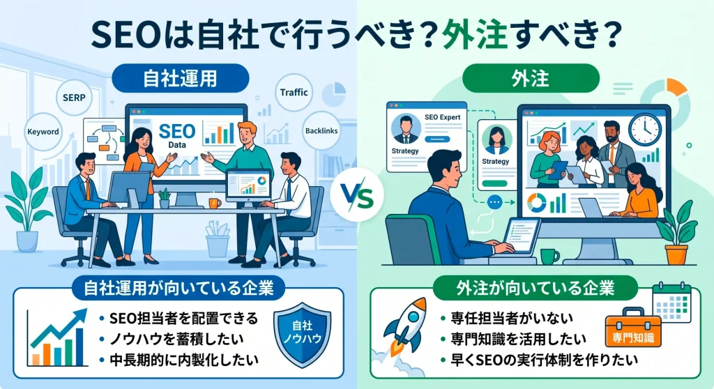 13. SEOは自社で行うべき？外注すべき？